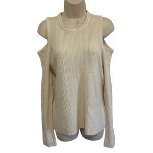 ELIE TAHARI Cold Shoulder Ribbed Sweater